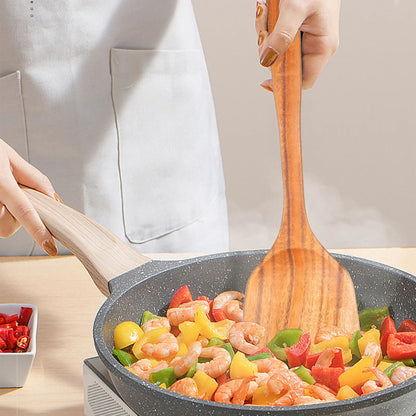 1–10PCS Teak Wooden Cooking Spoons – Smooth Non-Stick Wooden Utensils Set for Kitchen Cooking