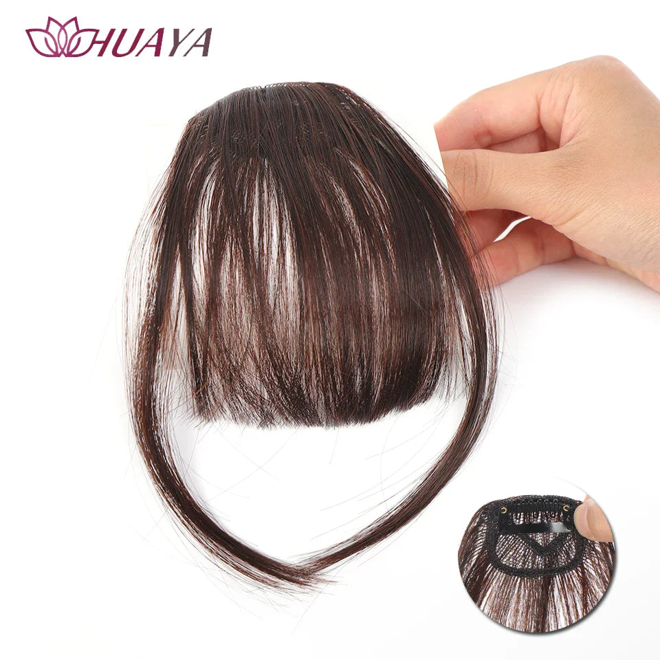 Synthetic Air Bangs Clip-In Hair Extension - Invisible Natural Front Fringes Fiber Hair Accessory