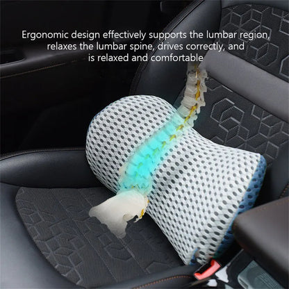 Breathable Memory Foam Lumbar Pillow — Car & Bed Cushion for Waist Support and Sleeping Comfort