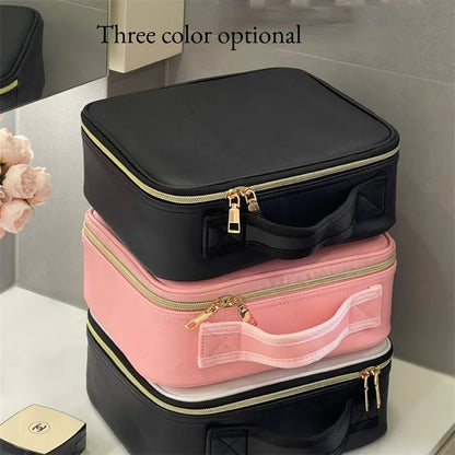 LED Cosmetic Case with Lights & Mirror – Large Capacity Luxury Makeup Bag with Premium Feel