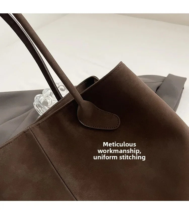 2025 Women’s Faux Suede Handbag – High-Quality, Versatile Large Capacity Shoulder Bag