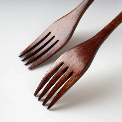 5-Piece Wooden Spoon and Fork Set – Eco-Friendly Natural Ellipse Ladle for Cooking, Tableware Accessories