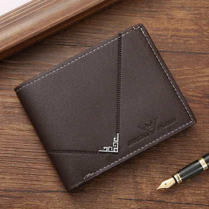 Men's Soft Leather Short Bifold Wallet with Credit Card & ID Holder – Business Billfold