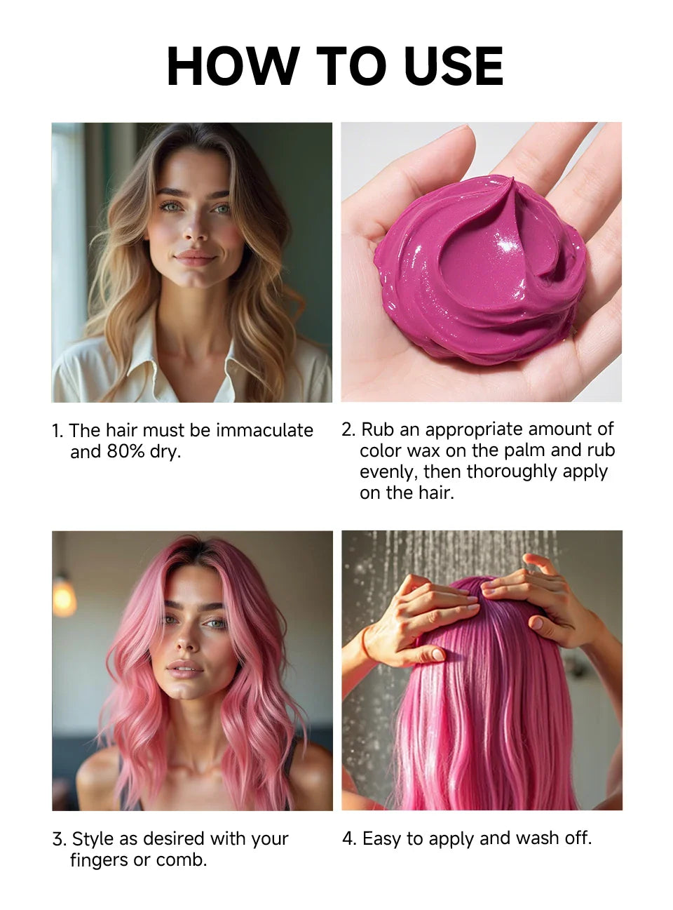 13-Color Halloween Hair Wax – 50g/120g DIY Temporary Hair Dye Cream for Men & Women, Party, Cosplay & Daily Use