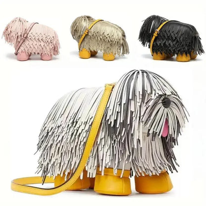 Women’s Luxury Designer PU Leather Crossbody Wallet – Cute Dog-Shaped Evening Handbag