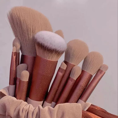 13 PCS Makeup Brushes Set - Eye Shadow Foundation, Cosmetic Brush for Eyeshadow, Blush, Beauty Soft Make Up Tools with Bag