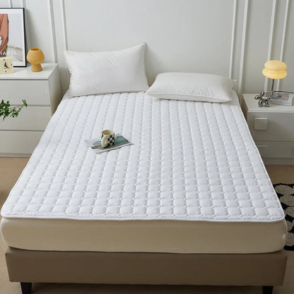 Waterproof Quilted Mattress Protector — Thickened, Breathable Topper for Single & Double Beds