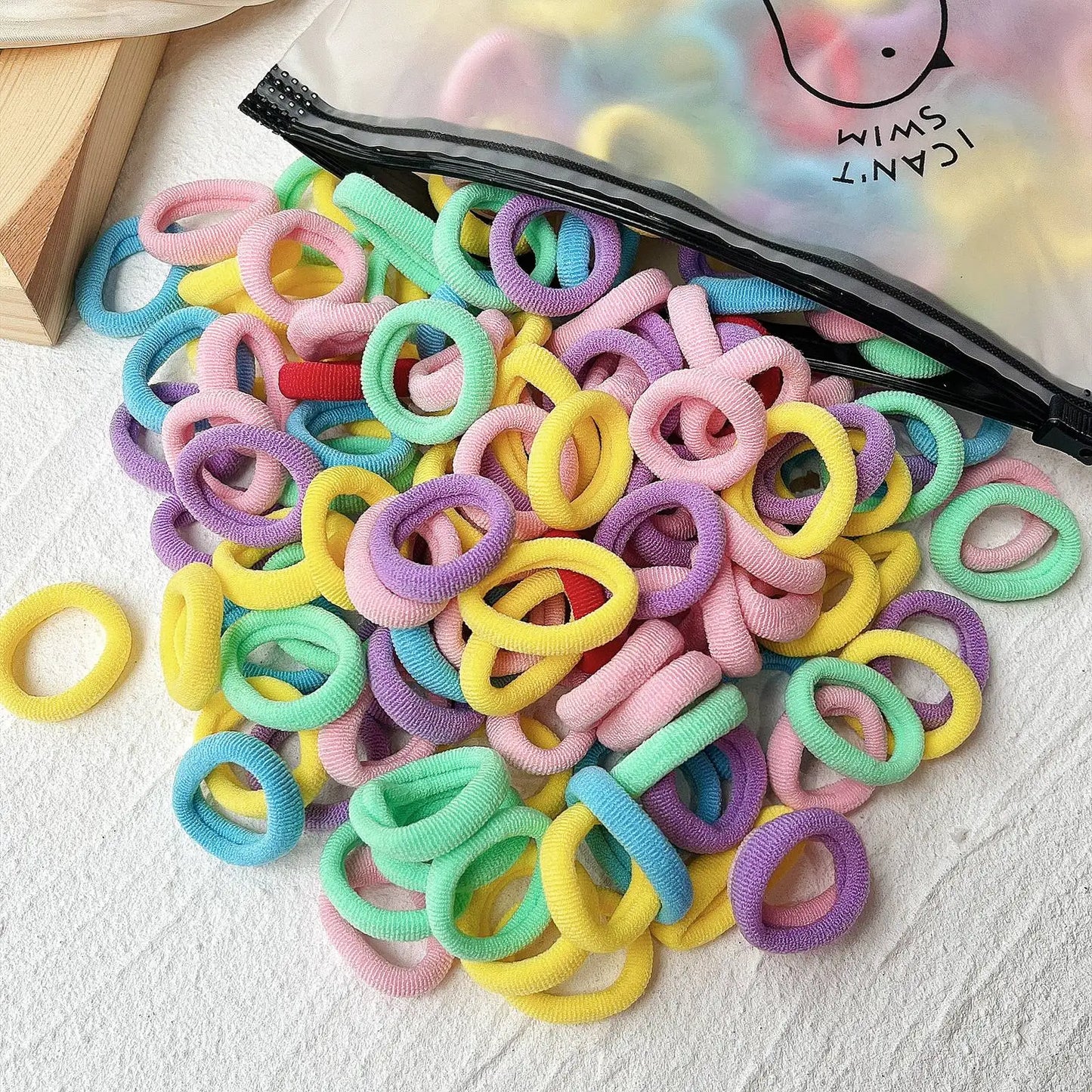 20/50PCS Kids Elastic Hair Bands – Girls Sweets Scrunchie Rubber Bands for Children Hair Ties & Headbands