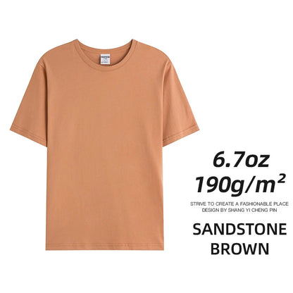 Men's & Women's 190gsm Combed Cotton T-Shirt - Solid Color Custom Team & Casual Summer Tee