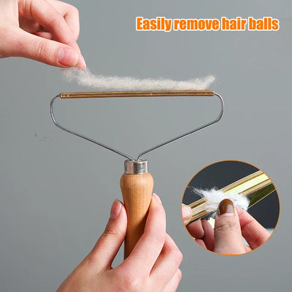 Portable Pet Hair Remover Brush: Lint Remover for Carpet, Wool Coat, Clothes - Manual Shaver Cleaning Tool with Removal Scraper