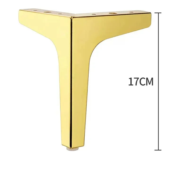 4Pcs Modern Metal Furniture Legs – Gold & Black Iron Sofa Feet for Table, Bed, Chair, Desk & Cabinet