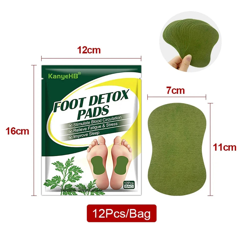 Detox Foot Patches – 12/24PCS Natural Herbal Pads with Wormwood & Artemisia for Toxin Cleansing, Stress Relief & Better Sleep