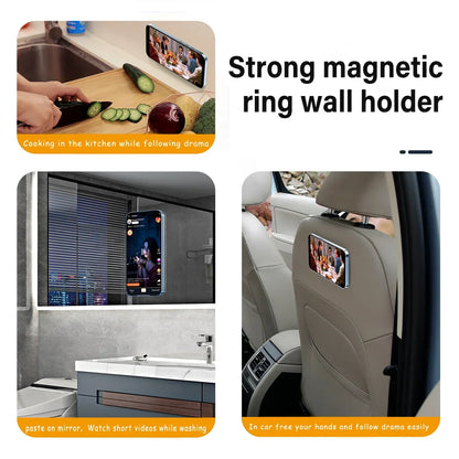 Magnetic Ring Holder for iPhone 14/13/12 – MagSafe Phone Stand & Wall Mount, Universal Car & iPad Holder