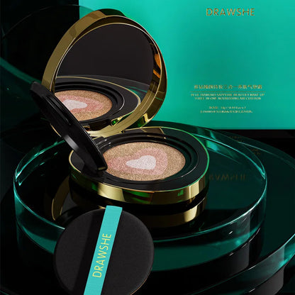 Korean 3-in-1 Air Cushion Foundation Set – BB & CC Cream with Concealer, Nourishing Makeup Base