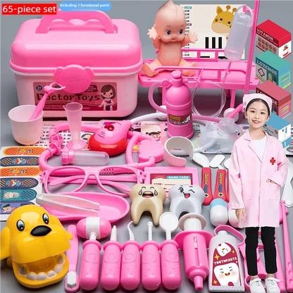 WizKidz Doctor Nurse Role Play Set - Medical Tools with Stethoscope & Injectors, Pretend Play Trolley Box, Ideal Gift for Kids