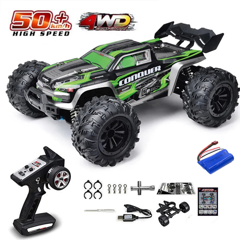 RC Off-Road 4x4 Brushless Car – 70KM/H High-Speed 1/16 4WD Monster Truck with LED Lights for Kids