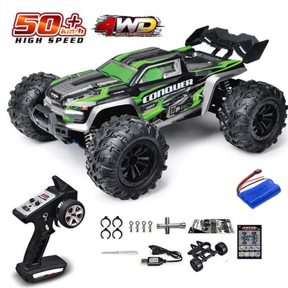 RC Off-Road 4x4 Brushless Car – 70KM/H High-Speed 1/16 4WD Monster Truck with LED Lights for Kids