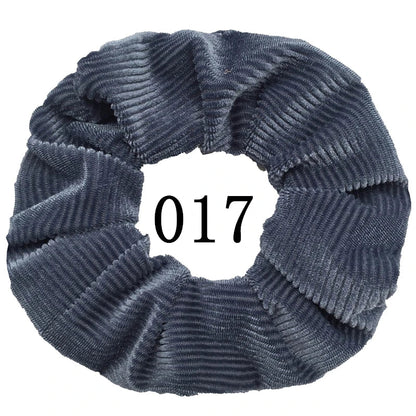 10/6/1Pcs Velvet Hair Scrunchies Set for Women – Solid Color Elastic Ponytail Hair Bands & Headband Accessories (Black Pack)