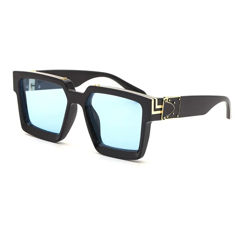 Luxury Designer Square Oversized Sunglasses — UV400 Fashion Thick Frame for Men & Women