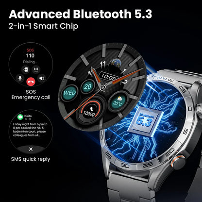 HAYLOU Solar 5 Smartwatch — 1.58" AMOLED, Voice Calling, 24H Health & Sports Tracker for Men