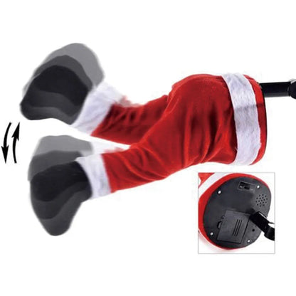 Fun Christmas Tree Leg Decoration | Plush Topper & Sticky Holiday Tree Ornament