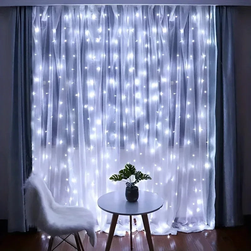 Remote Control Fairy Lights - USB LED Curtain String Lights for Christmas & Party Decor