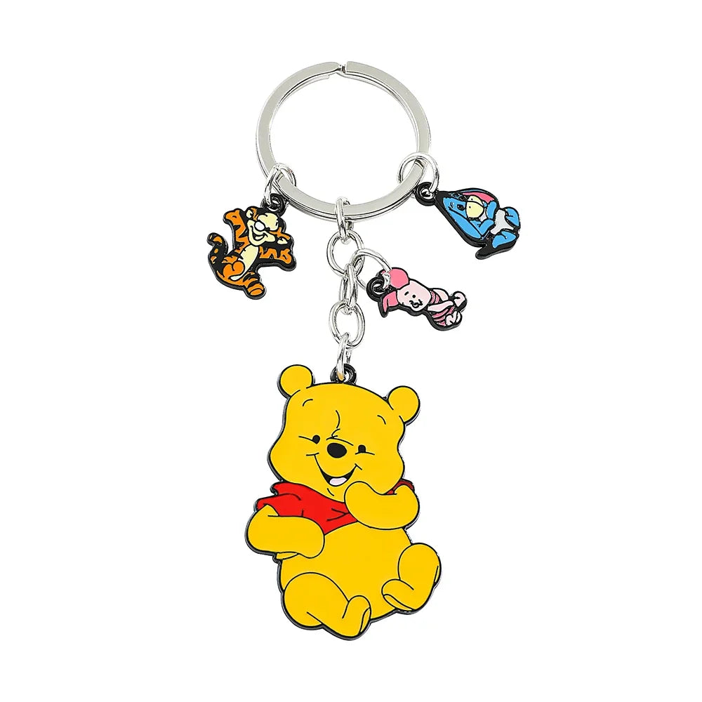 Winnie The Pooh Cartoon Keychain - Cute Anime Bear Key Ring, Birthday Gift Accessory for Friends