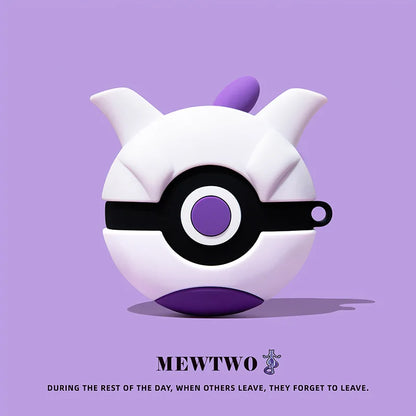 3D Poke Ball Silicone Case for AirPods Pro 2 — Cute Cartoon Anime Earphone Cover for Kids & Boys