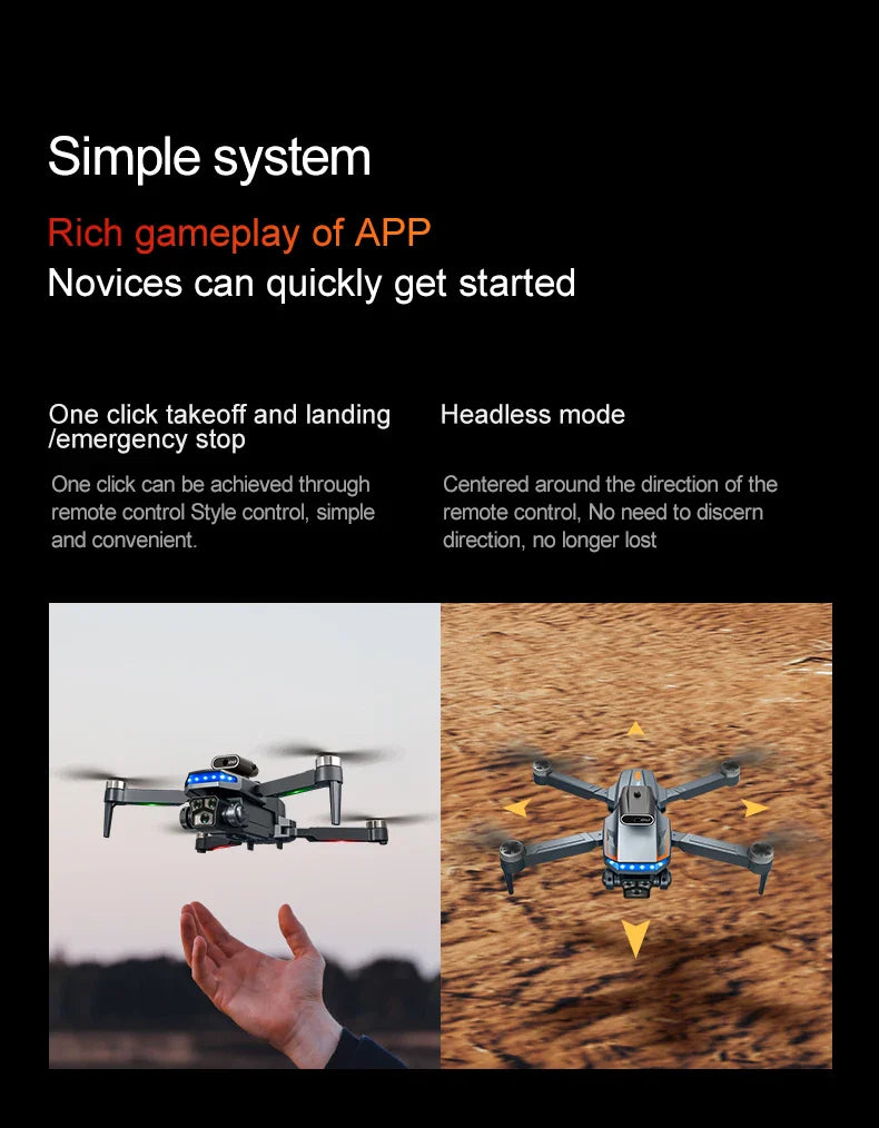 P18 RC Drone with Dual 8K Cameras – Obstacle Avoidance Professional Quadcopter with Electronic Control, Kids Gift Toy