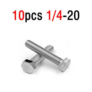 304 Stainless Steel Hex Head Screw – American-Made ANSIB18.2.1 Standard Bolts in 1/4, 5/16, 3/8, 7/16, 1/2, 5/8 Sizes