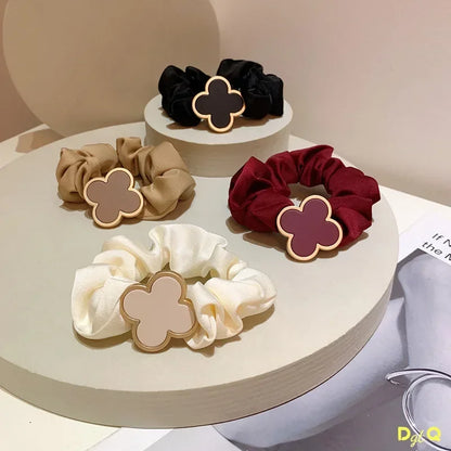 Cute French Ponytail Hair Rings - Warm Color Elastic Hair Ties for Stylish Hairstyles