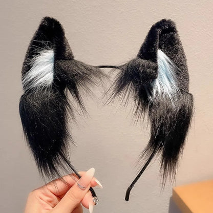 Cute Cat Ear Headband - Plush Christmas Animal Hairband for Kids Holiday Dress-Up & Hair Accessories