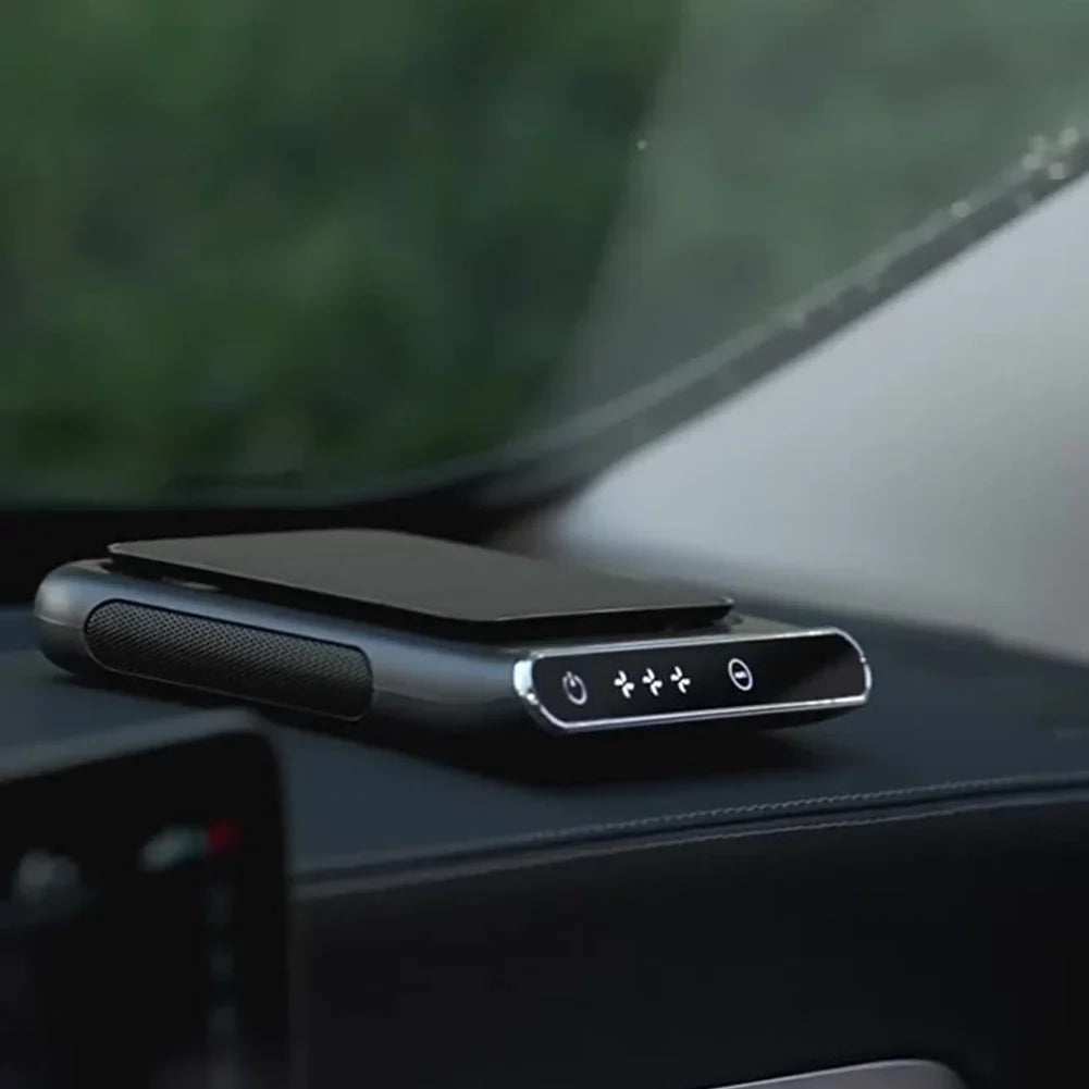 Solar Car Air Purifier - 1200mAh USB Rechargeable Wireless Air Ionizer & Freshener