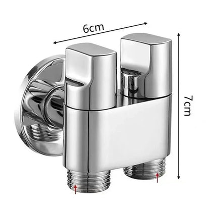 Double Control Washing Machine Faucet - Dual Outlet Triangle Valve Water Tap for Toilet and Washing Machine Connection