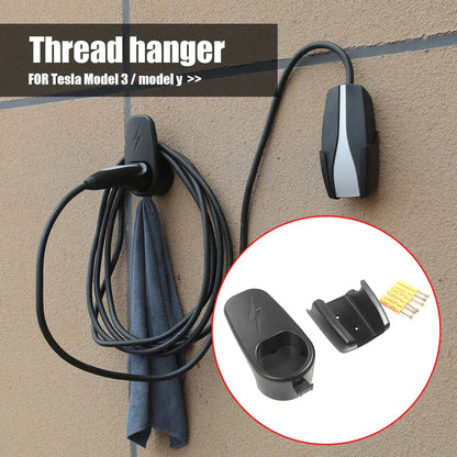 Vehicle Charger Control Holder with Chassis Bracket - Wall Stand for Tesla Model 3/Y, Charger Cable Organizer