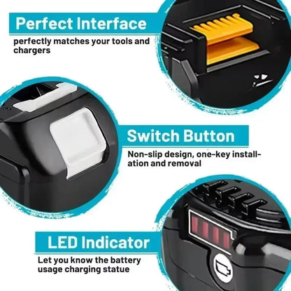 Genuine Makita 6AH BL1860 18V Li-Ion Battery — Replacement for BL1850 & BL1840, Compatible with 18V Screwdrivers, BMS TPCELL