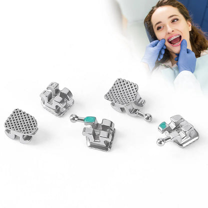 20/50 Sets JOY DENTAL Orthodontic Brackets – MIM Monoblock Metal Mini Roth .022/MBT .018 with Hooks for Dentistry Ortho Braces