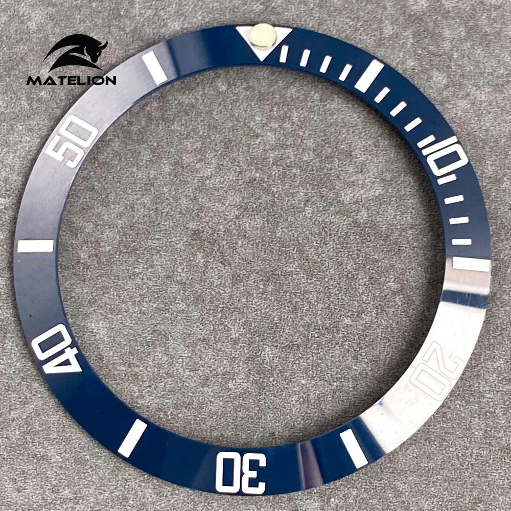 MATELION 38mm Ceramic Bezel Insert — Alloy Watch Ring for 40mm NH35/NH34 GMT Diving Watches