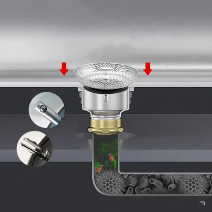 Stainless Steel Waste Plug Sink Strainer - Basin Drain Filter and Shower Floor Sewer Mesh Hair Catcher for Kitchen and Bathroom