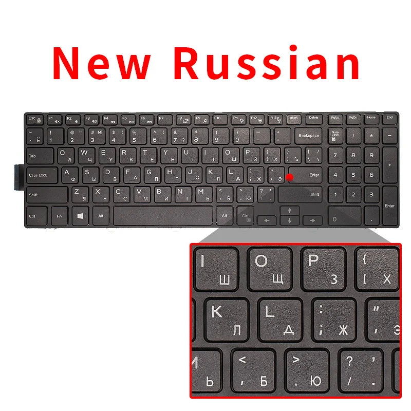 Dell Inspiron 15 Keyboard Replacement – BR/SP/US Russian Layout Backlit Keyboard for 3567 5577 5555 5557 5559 3543 5547 5549 5548 P39F P51F