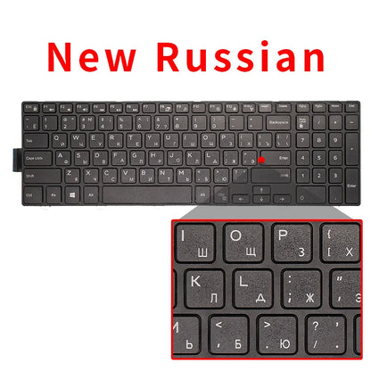 Dell Inspiron 15 Keyboard Replacement – BR/SP/US Russian Layout Backlit Keyboard for 3567 5577 5555 5557 5559 3543 5547 5549 5548 P39F P51F