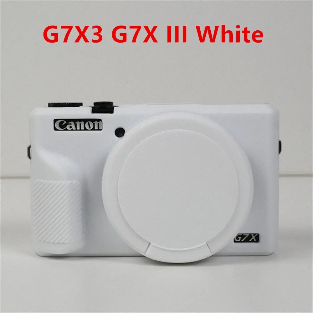 Canon G7X Mark II Silicone Camera Case - Soft Rubber Protective Skin Cover with Lens Protector for G7XII G7X2 G7X3 G7XIII
