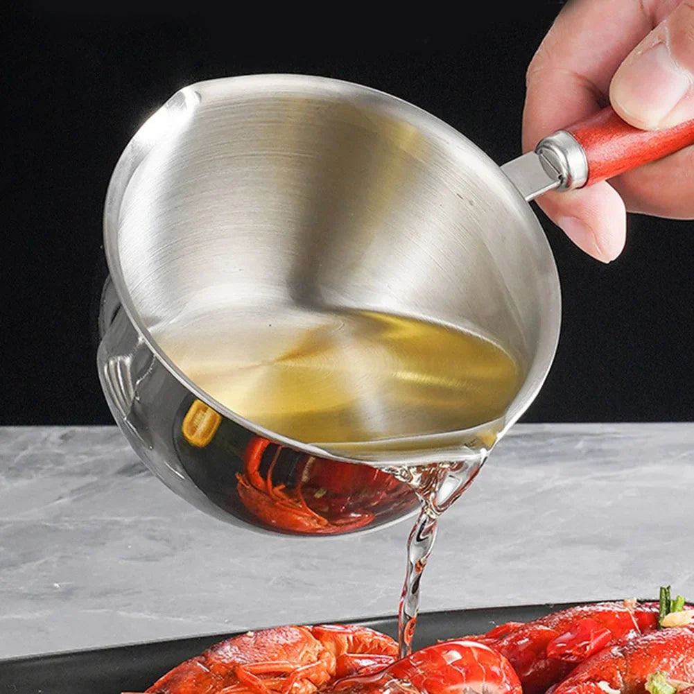 Stainless Steel Saucepan – Hot Oil & Milk Pan for Boiling, Melting & Kitchen Cooking