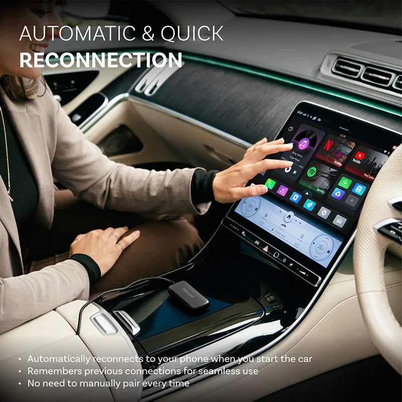 OTTOCAST Play2Video Pro AI Box – Wireless CarPlay & Android Auto Adapter with YouTube, Netflix, IPTV for 98% of Cars