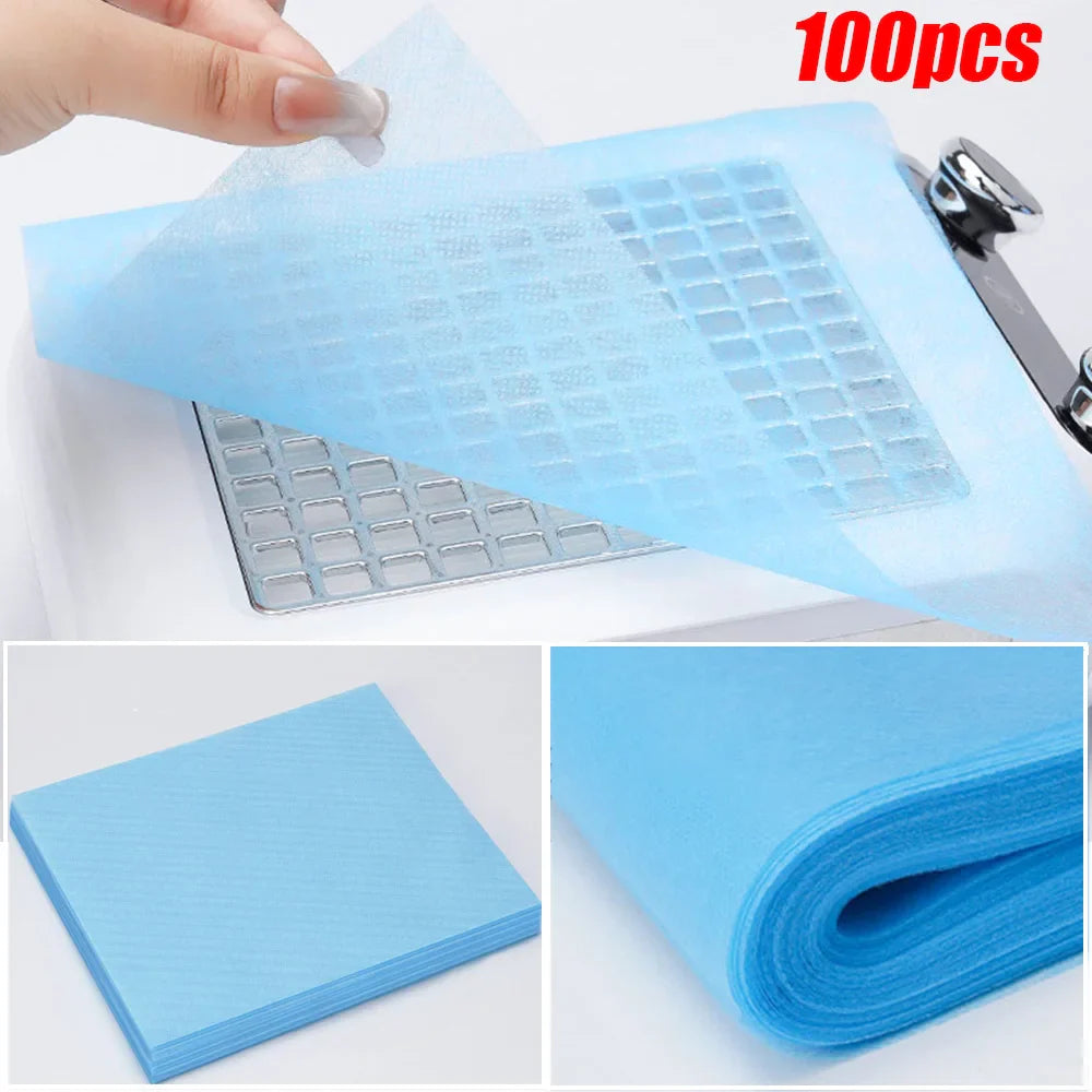 100pcs Disposable Nail Art Vacuum Dust Collector Filter Paper – Pink, Blue & White Manicure Machine Accessories
