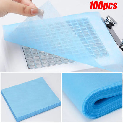 100pcs Disposable Nail Art Vacuum Dust Collector Filter Paper – Pink, Blue & White Manicure Machine Accessories