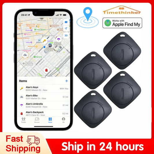 AiYaTo Bluetooth GPS Tracker Key Finder Airtag Compatible with Apple Find My Global Network for IOS Bags