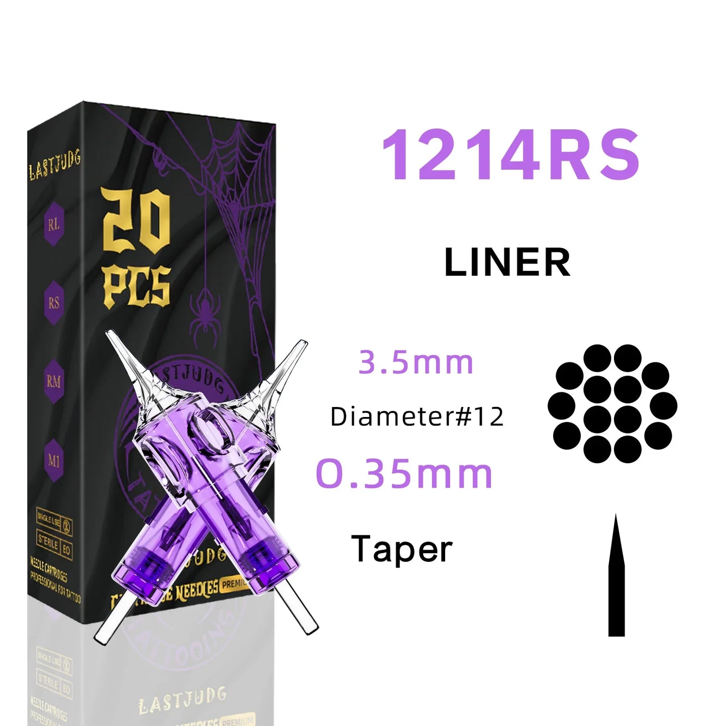 LASTJUDG 20PCS Disposable Tattoo Cartridge Needles – RL RS M1 RM for Permanent Makeup & Tattoo Pen