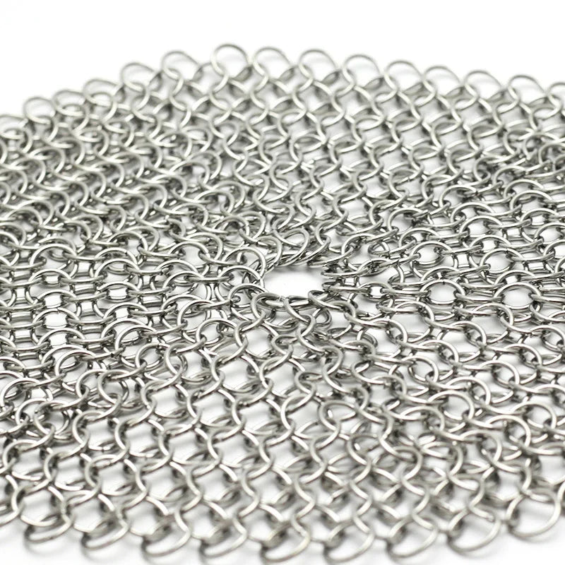 Leeseph Stainless Steel Cleaning Ring: Chainmail Scrubber Accessories for Kitchen, Reusable Washing Net Cleaning Tool for Home