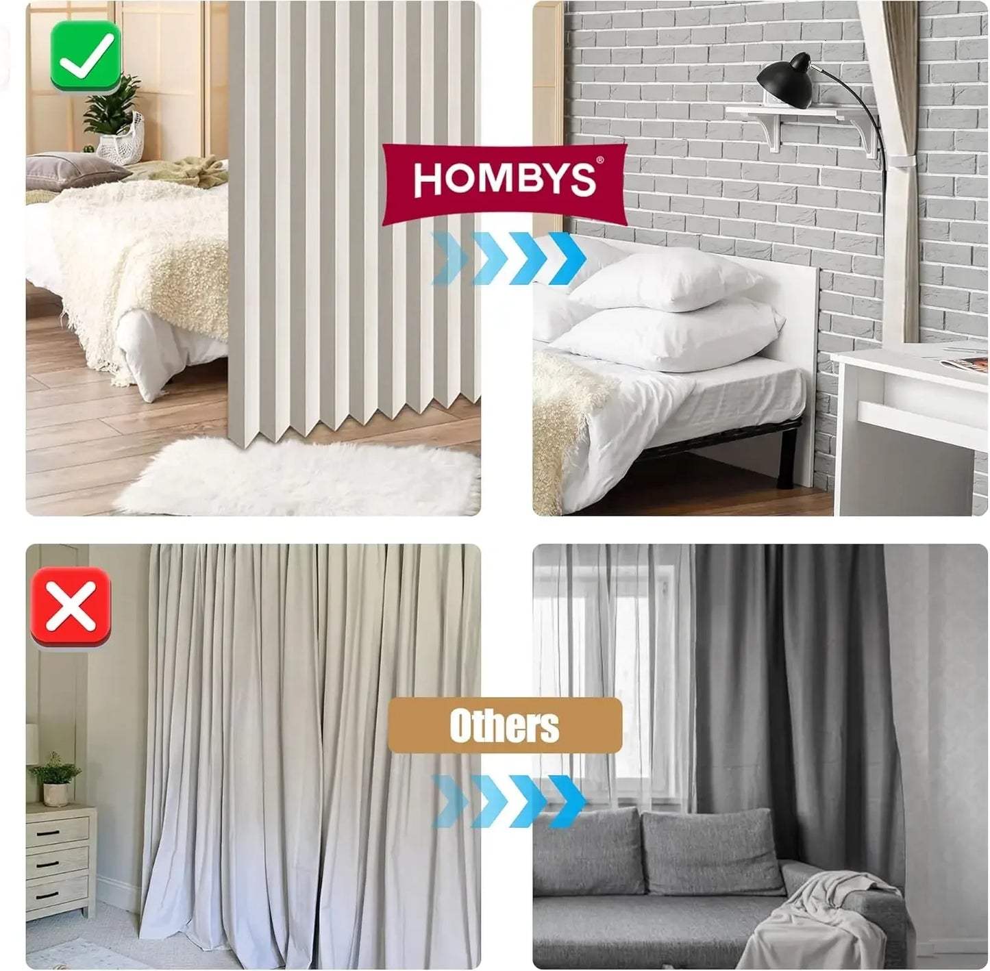 Magnetic Pleated Accordion Door Curtain – Folding Closet & Room Divider Curtain for Bedroom and Living Room